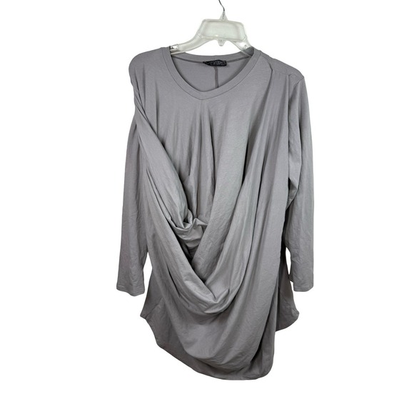 Avant Garde Tops - Metamorphoza Gray Avant Garde Asymmetrical Draped Tunic Top Lagenlook Oversized